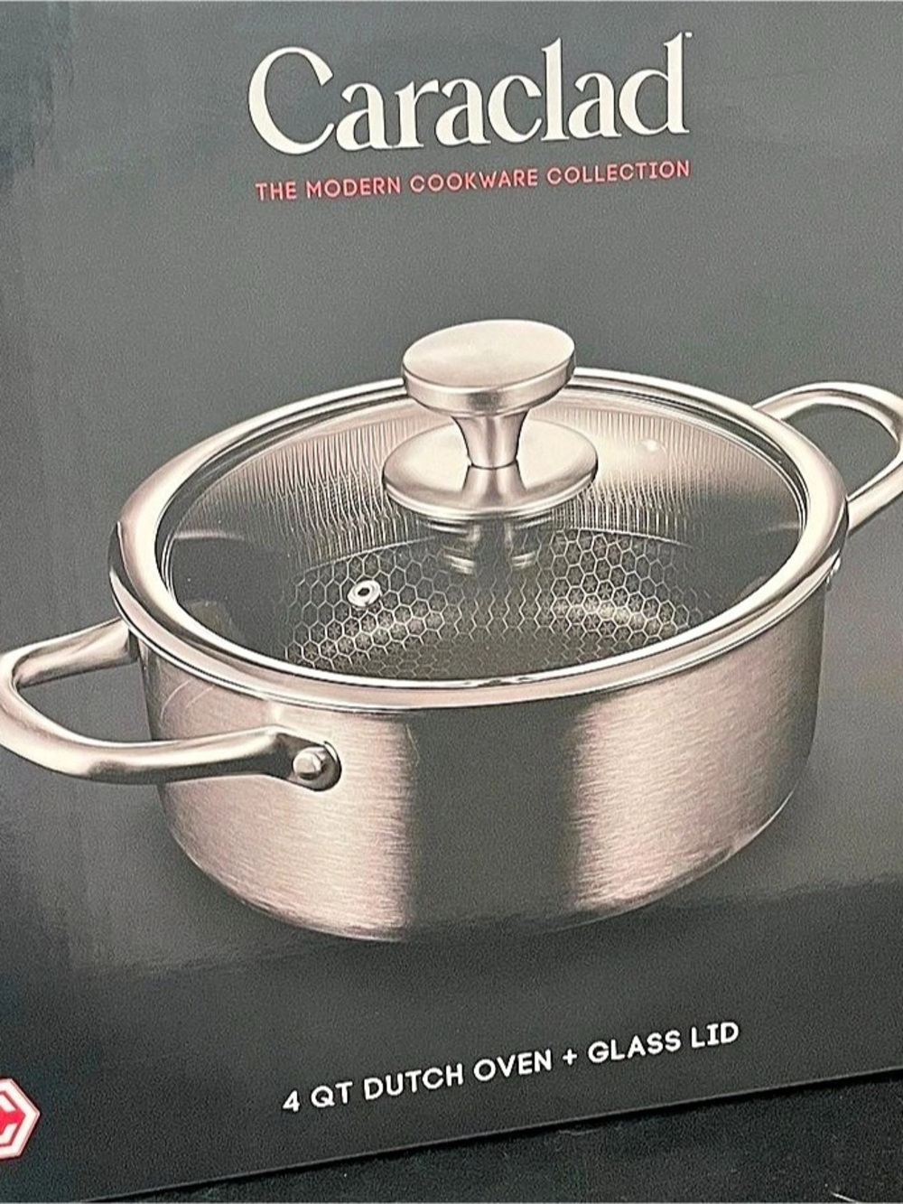 Caraclad Hex Cooking Technology 4 Qt Dutch Oven with Lid Hex 4 Qt Dutch